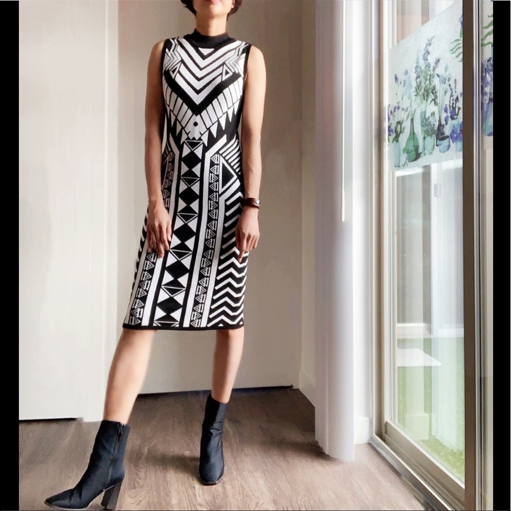 Knit Geometric Body-con